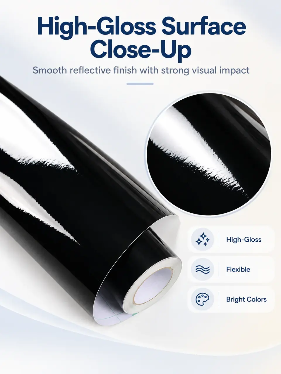 Low-Cost Glossy & Matte Self-Adhesive Vinyl Roll — Construction and material layers