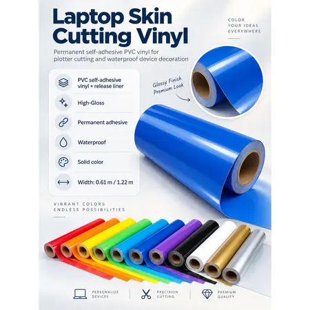Permanent Self-Adhesive PVC Vinyl Roll for Laptop Skin Decoration — Graphic & Signage Films
