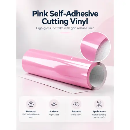 Pink Color Vinyl — Self-Adhesive Regular Cutting Plotter Colorful Vinyl Film Roll — Graphic & Signage Films