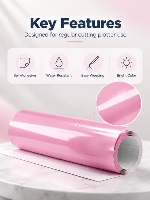 Pink Color Vinyl — Self-Adhesive Regular Cutting Plotter Colorful Vinyl Film Roll — Shop signage