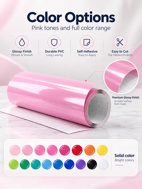 Pink Color Vinyl — Self-Adhesive Regular Cutting Plotter Colorful Vinyl Film Roll — Vehicle graphics