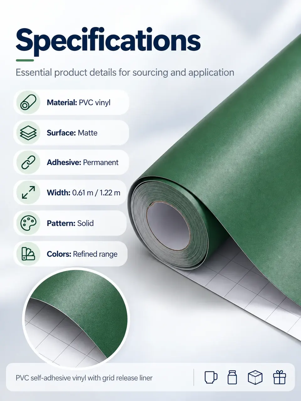 Professional Branding Decal PVC Vinyl Roll — Roll format and packaging