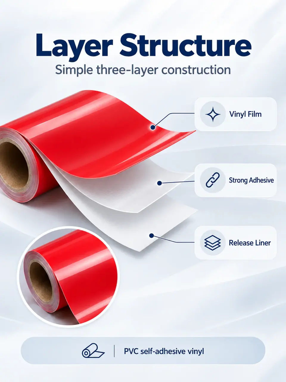 Strong-Adhesive Custom Die-Cut Vinyl Stickers — Surface texture and finish close-up
