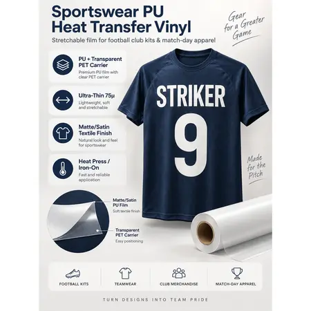 Durable Sportswear PU Heat Transfer Vinyl — Heat Transfer Vinyl (HTV)