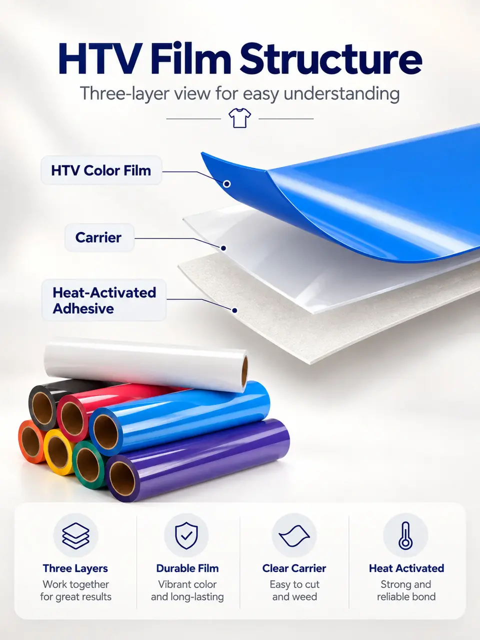 Heat Transfer Vinyl Colors — Surface texture and finish close-up