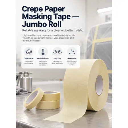 Crepe Paper Masking Tape — PVC & Rubber Sandblast Stencil Film
