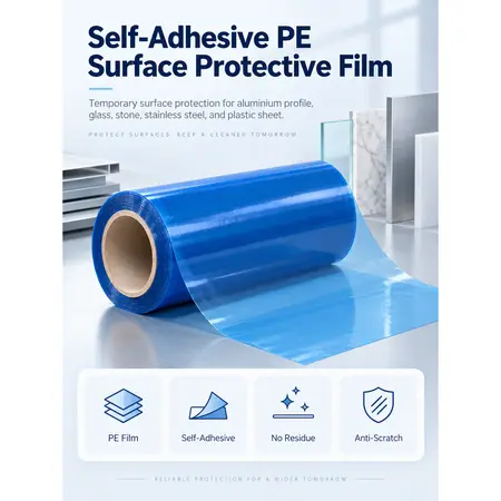 Self-Adhesive PE Surface Protective Film — PVC & Rubber Sandblast Stencil Film