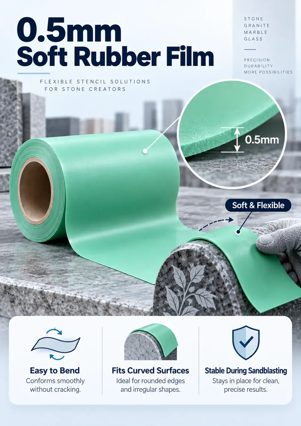 0.5mm PVC Sandblast Stencil Film — Surface texture and finish close-up