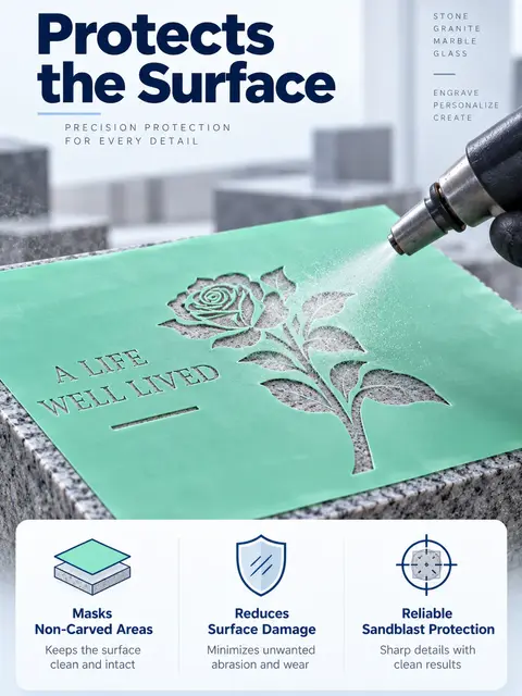 0.5mm PVC Sandblast Stencil Film — Granite carving
