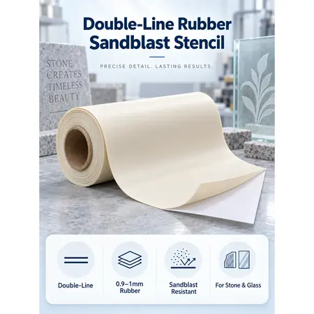 Double-Line Rubber Sandblast Stencil — PVC & Rubber Sandblast Stencil Film