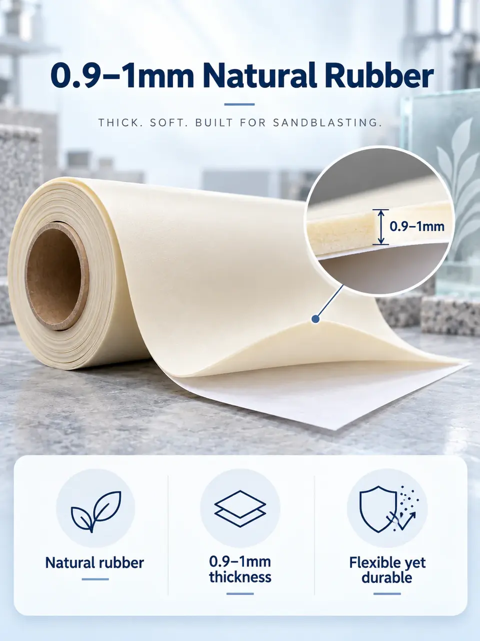 Double-Line Rubber Sandblast Stencil — Surface texture and finish close-up