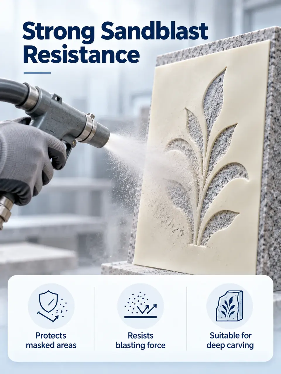 Double-Line Rubber Sandblast Stencil — Construction and material layers