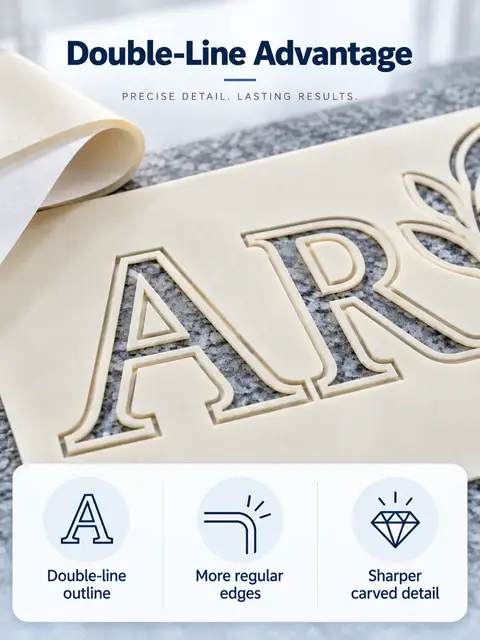 Double-Line Rubber Sandblast Stencil — Granite carving