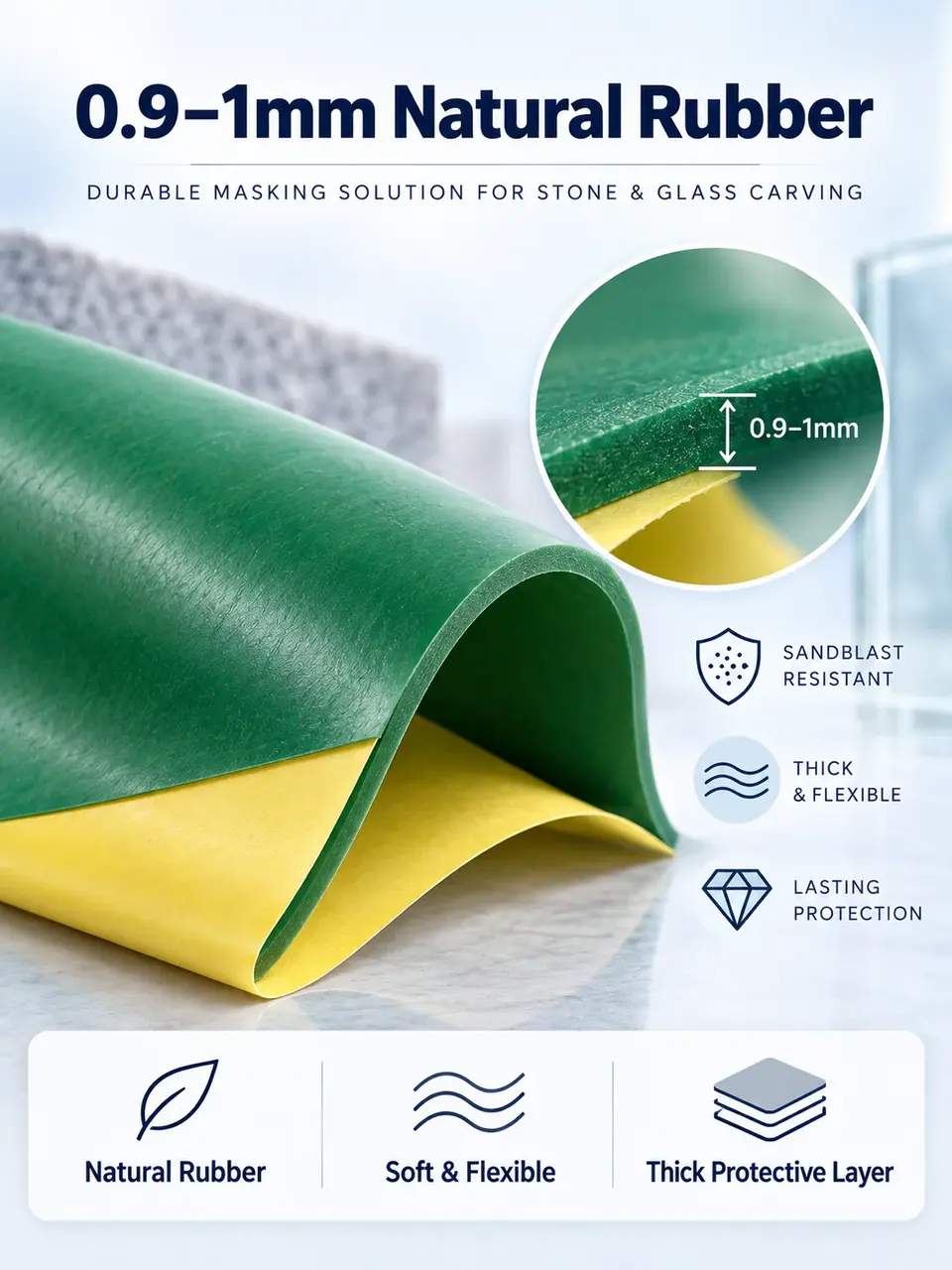 Natural Rubber Sandblast Stencil Film — Surface texture and finish close-up