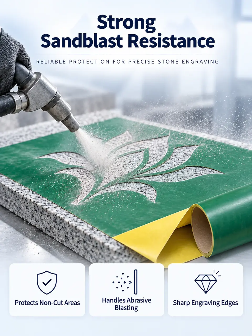 Natural Rubber Sandblast Stencil Film — Construction and material layers