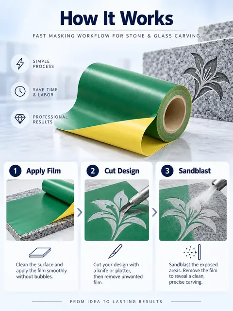 Natural Rubber Sandblast Stencil Film — Monument lettering