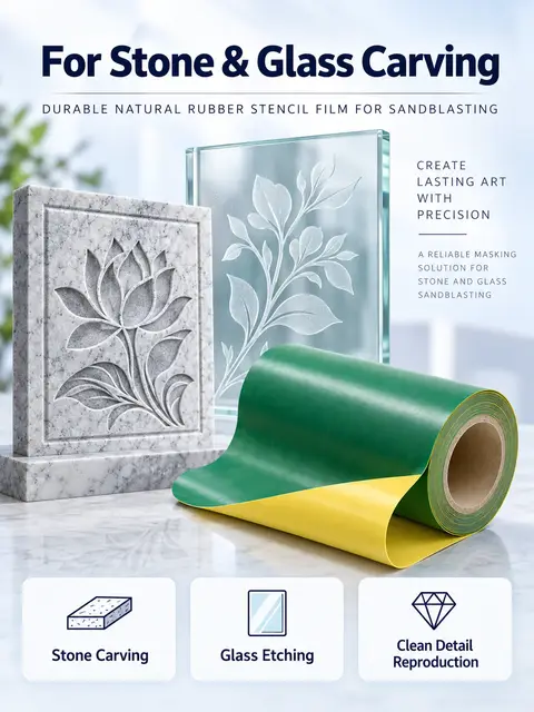 Natural Rubber Sandblast Stencil Film — Glass etching