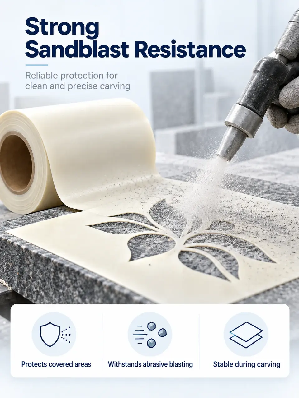 Double-Line Rubber Sandblast Film — Construction and material layers