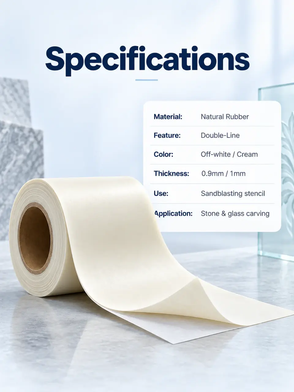 Double-Line Rubber Sandblast Film — Roll format and packaging