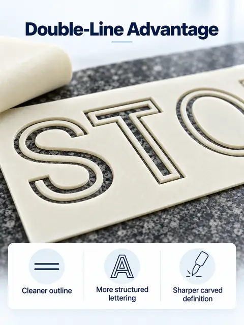 Double-Line Rubber Sandblast Film — Granite carving