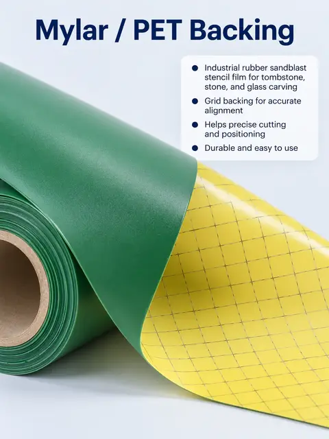 1.1mm Rubber Sandblast Film with Mylar Backing — Granite carving