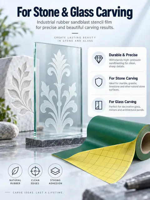 1.1mm Rubber Sandblast Film with Mylar Backing — Architectural stone