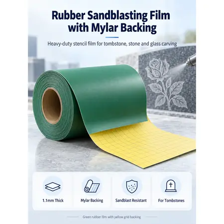 1.1mm Rubber Sandblasting Film with Mylar Backing — PVC & Rubber Sandblast Stencil Film