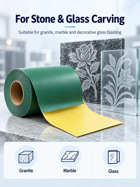 1.1mm Rubber Sandblasting Film with Mylar Backing — Architectural stone
