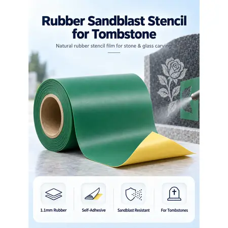 1.1mm Rubber Sandblast Stencil for Tombstone — PVC & Rubber Sandblast Stencil Film