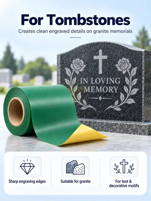 1.1mm Rubber Sandblast Stencil for Tombstone — Glass etching