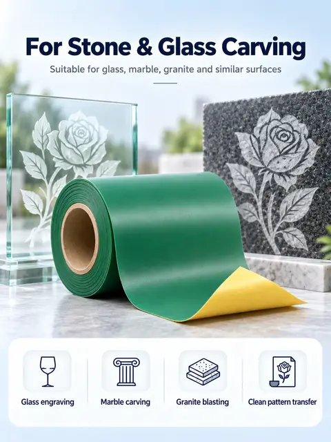 1.1mm Rubber Sandblast Stencil for Tombstone — Architectural stone
