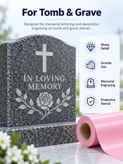 Pink & Green PVC Vinyl Sandblast Stencil — Glass etching