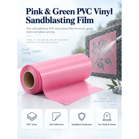 Pink & Green PVC Vinyl Sandblasting Film — PVC & Rubber Sandblast Stencil Film
