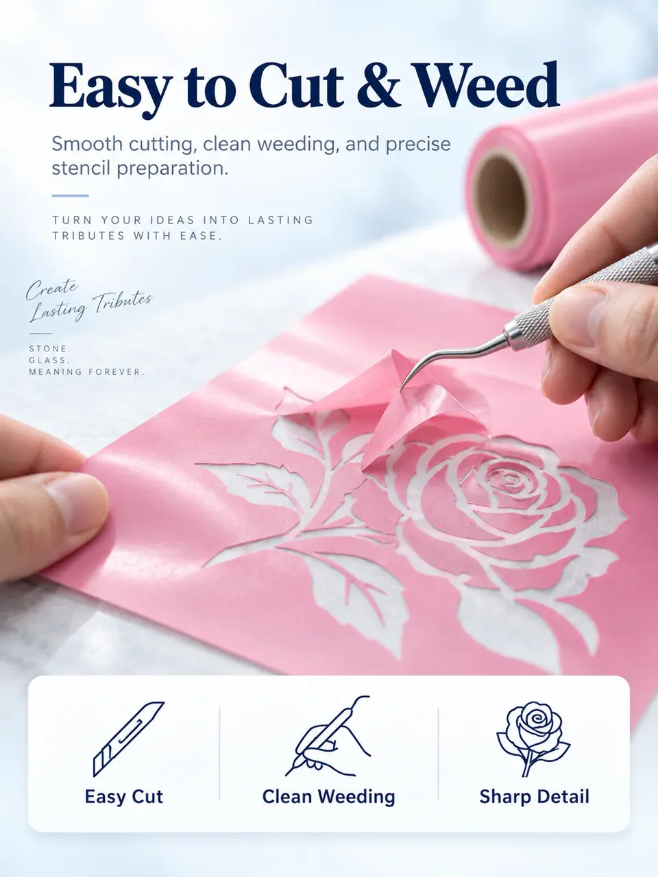 Pink & Green PVC Vinyl Sandblasting Film — Surface texture and finish close-up