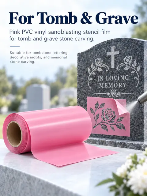 Pink & Green PVC Vinyl Sandblasting Film — Glass etching