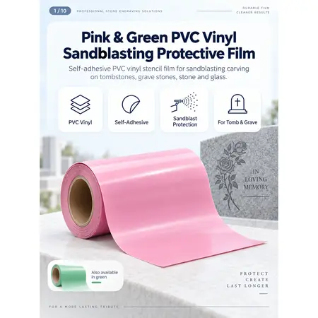 Pink & Green PVC Vinyl Sandblasting Protective Film — PVC & Rubber Sandblast Stencil Film