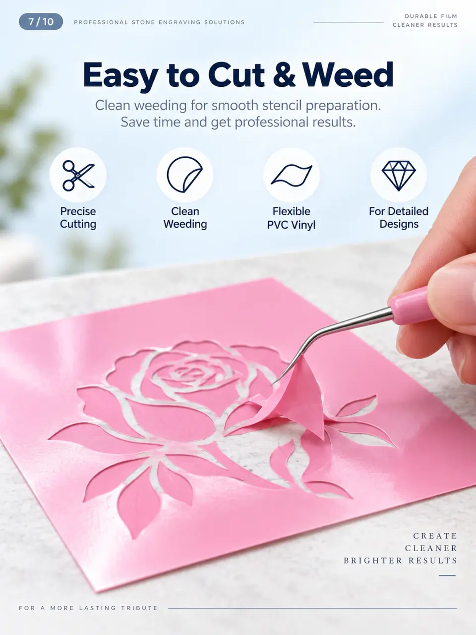 Pink & Green PVC Vinyl Sandblasting Protective Film — Surface texture and finish close-up