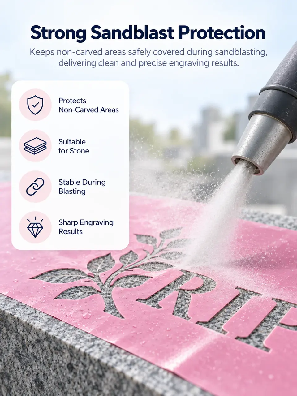 Pink & Green PVC Vinyl Sandblasting Protective Film — Construction and material layers