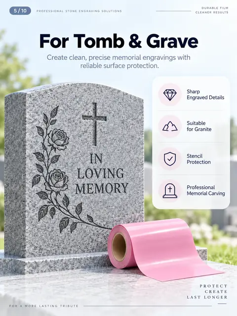 Pink & Green PVC Vinyl Sandblasting Protective Film — Glass etching