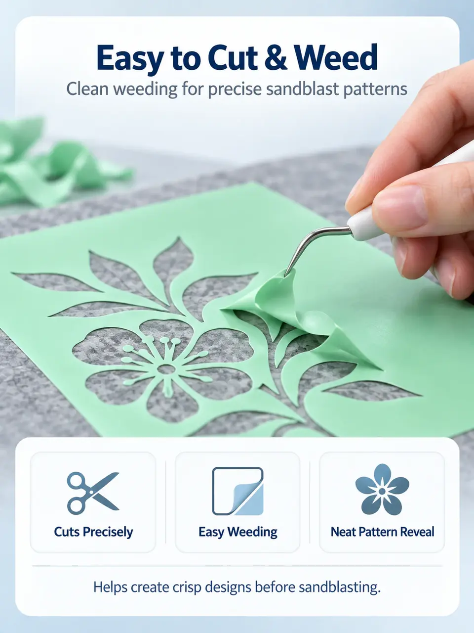 Rubber Vinyl Sandblast Stencil Tape — Surface texture and finish close-up