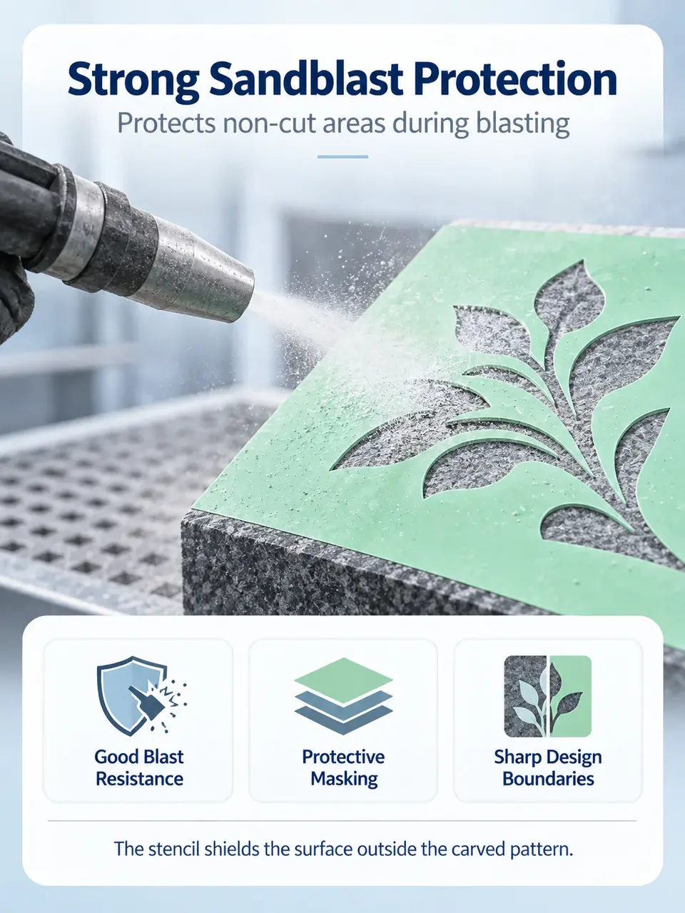 Rubber Vinyl Sandblast Stencil Tape — Construction and material layers