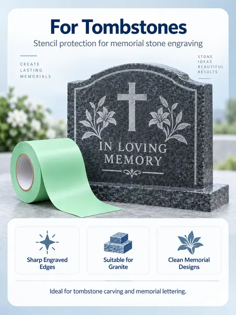 Rubber Vinyl Sandblast Stencil Tape — Glass etching