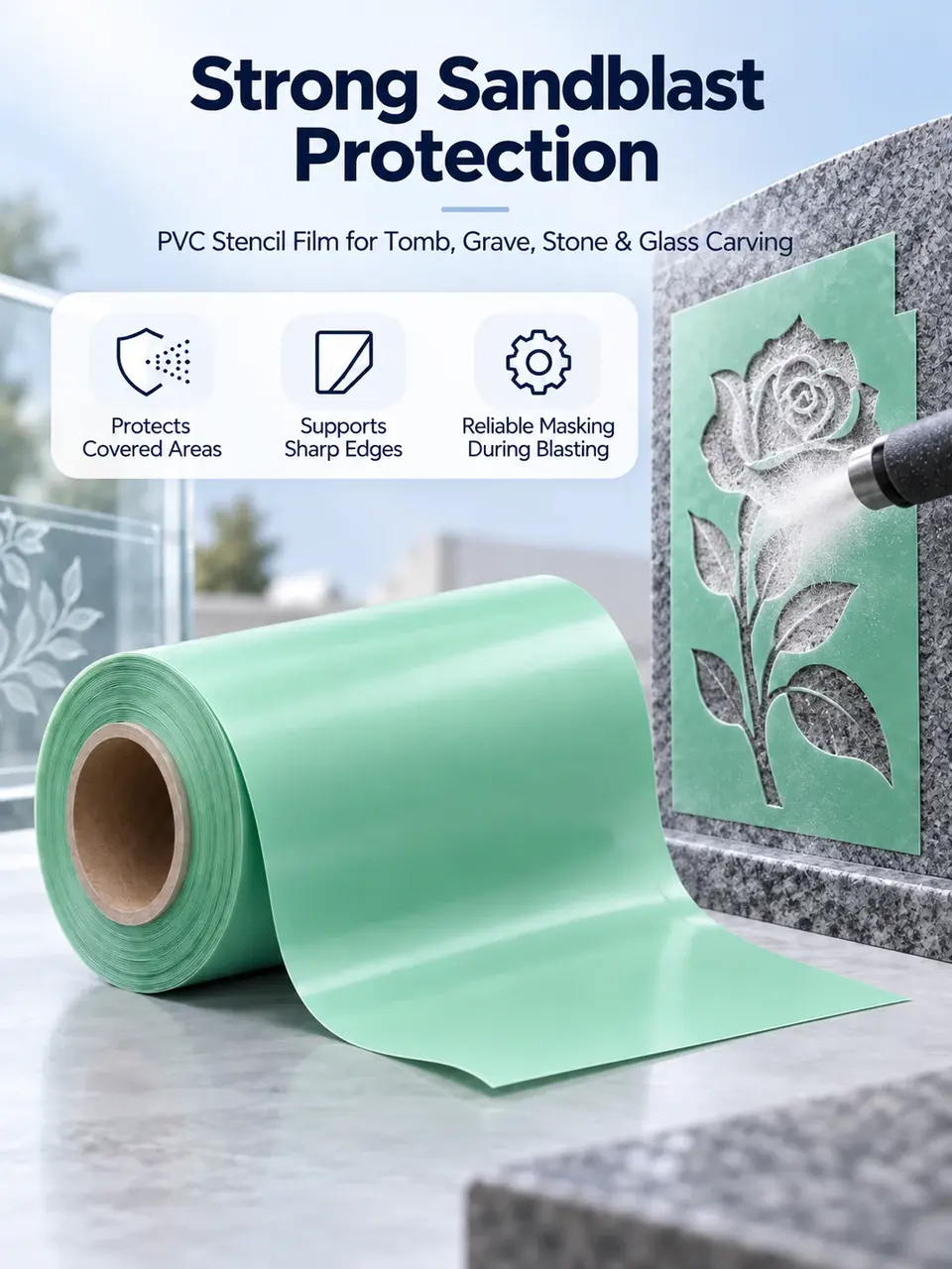 PVC Vinyl Sandblasting Stencil Film — Construction and material layers