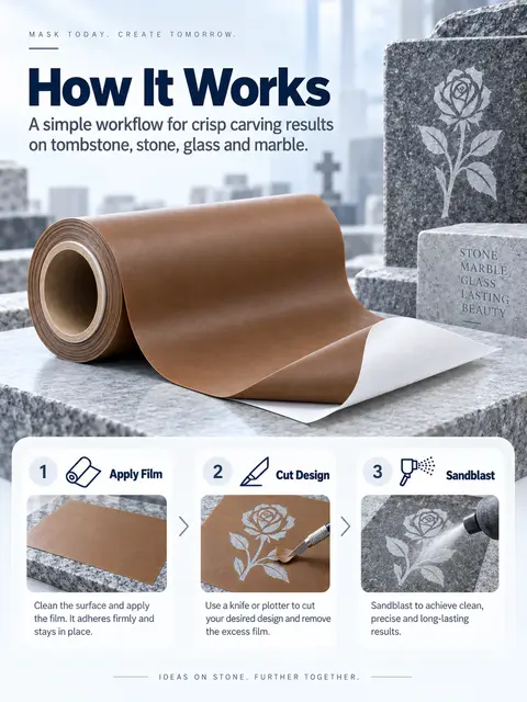 Natural Rubber Sandblast Stencil Film — Monument lettering