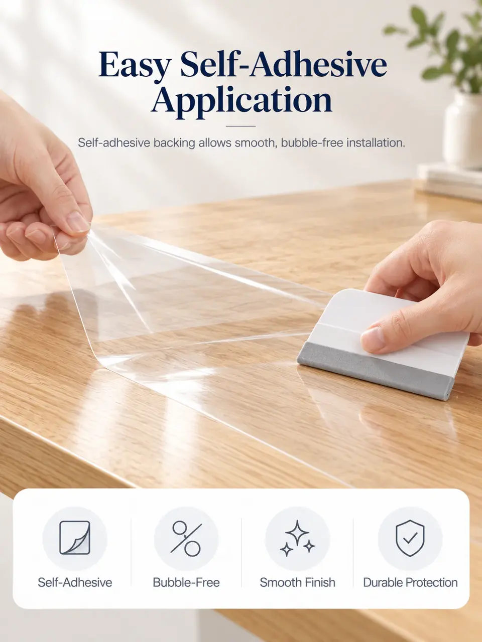 Clear TPU Furniture Protection Film — Surface texture and finish close-up