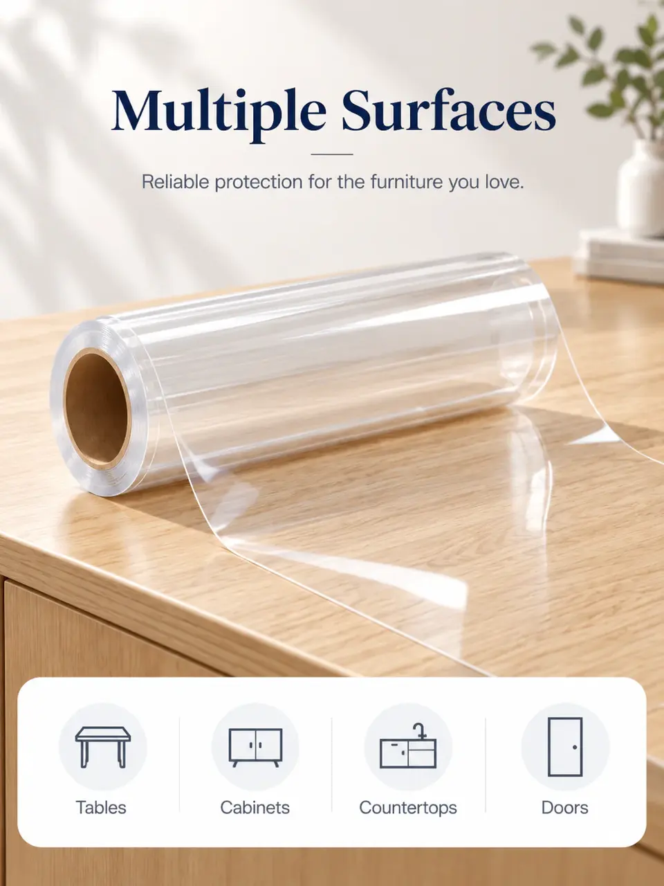 Clear TPU Furniture Protection Film — Installation and application detail