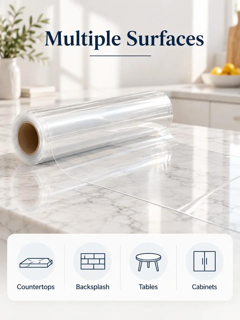 Clear Furniture Surface Protection Film — Installation and application detail