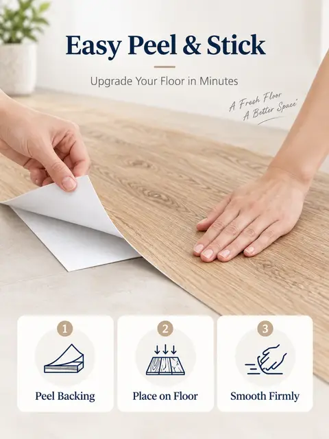 Economy Self-Adhesive PVC Vinyl Flooring Roll — Feature wall