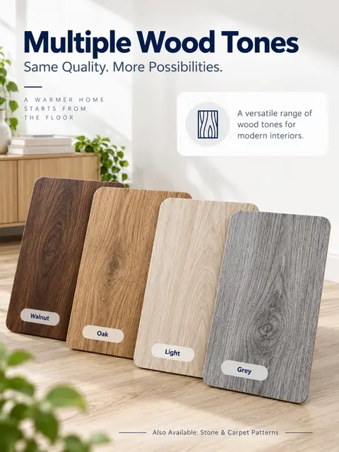 Wood-Grain Self-Adhesive Vinyl Floor Roll — Living room