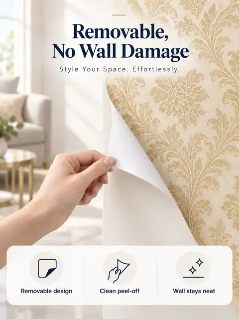 Modern Decorative Self-Adhesive Vinyl Wallpaper — Kitchen & bathroom